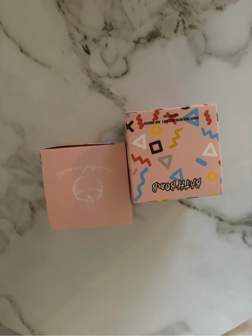 Bath Bomb and Candle Gift Box - Pink